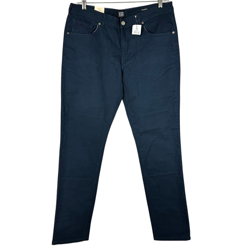 Scotch & Soda Ralston Cotton Blend Regular Slim Pant Blue Men's 31 x 32 NWT